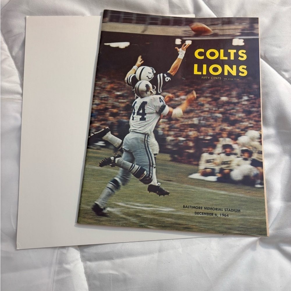 December 6, 1964 Football Program Baltimore Colts vs. Detroit Lions 189399